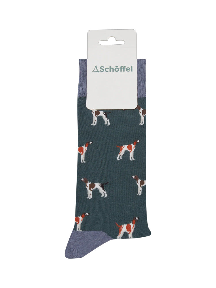 Schoffel Cotton Socks Green Pointer