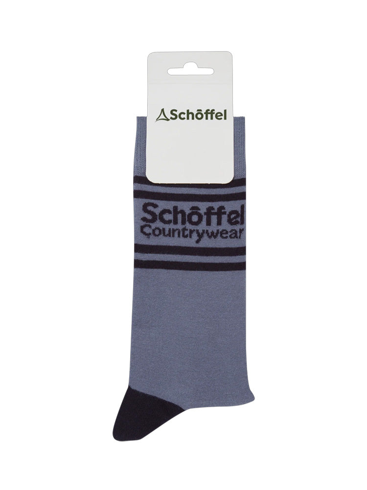Schoffel Cotton Socks Pigeon Blue Retro