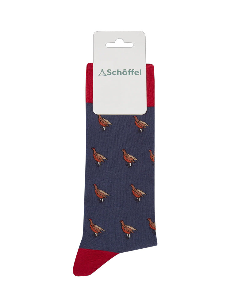 Schoffel Cotton Socks Vintage Navy Grouse