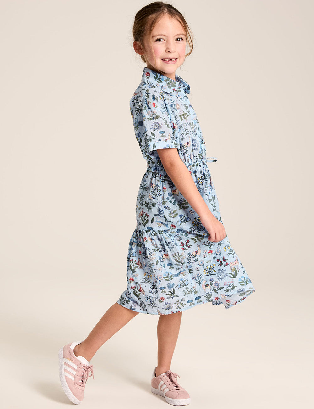 Joules Summer Shirt Dress - Blue Animal Floral