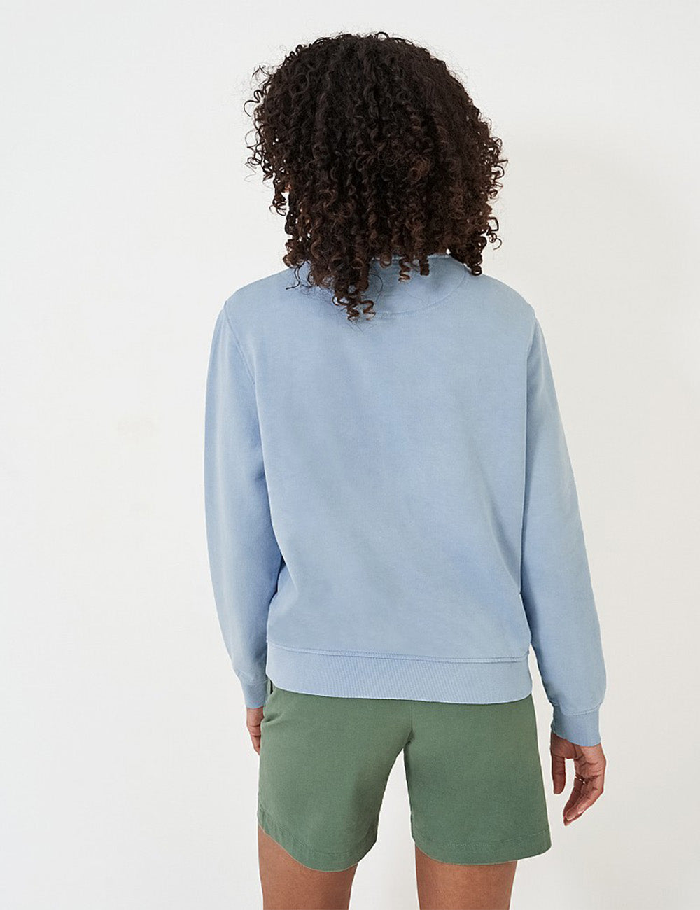 Crew Clothing Pigment Dyed Crew Neck Sweatshirt - Light Blue