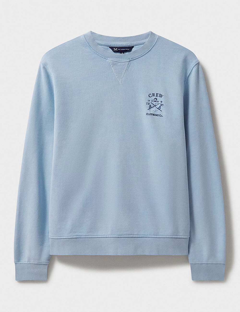 Crew Clothing Pigment Dyed Crew Neck Sweatshirt - Light Blue