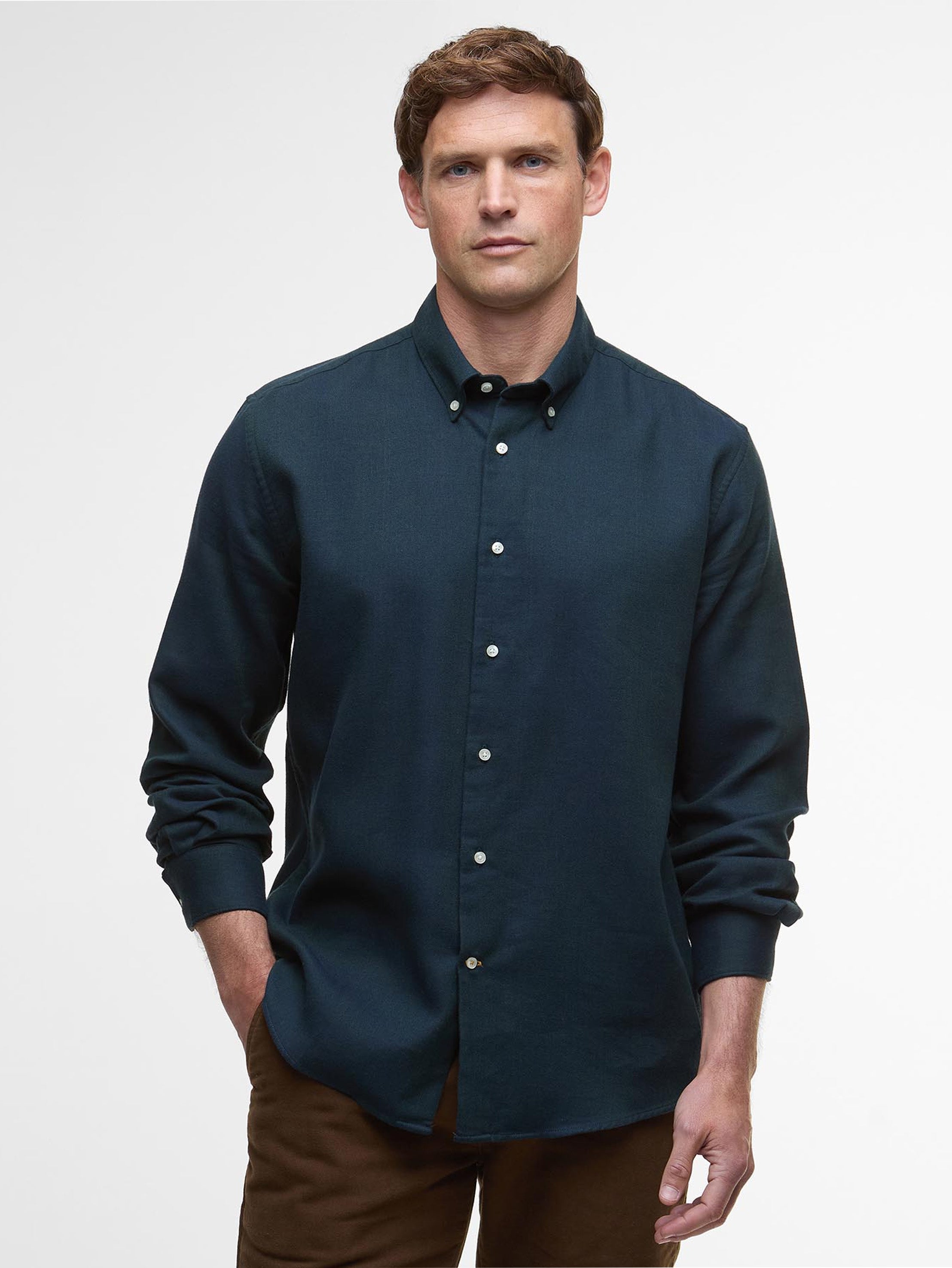 Barbour Tamish Regular Herringbone Shirt Navy