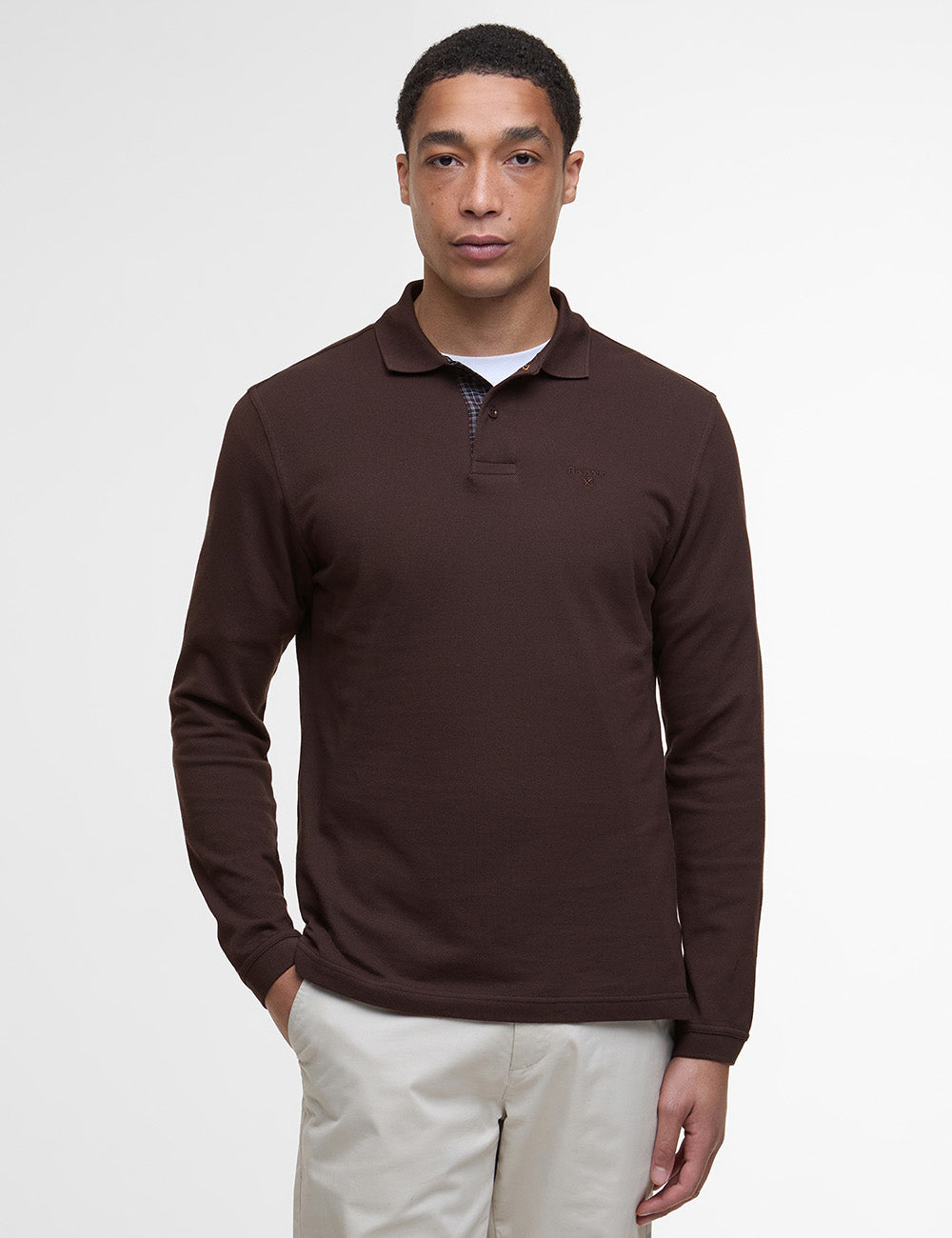 Barbour Essential Tartan Pique Polo Shirt - Dark Oak
