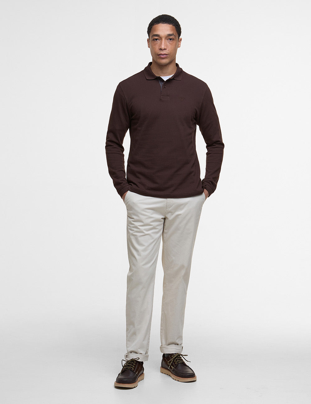 Barbour Essential Tartan Pique Polo Shirt - Dark Oak