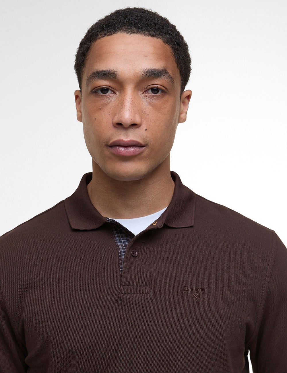 Barbour Essential Tartan Pique Polo Shirt - Dark Oak