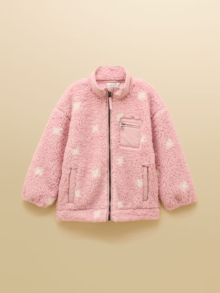 Joules Kids Tilly Full Zip Top Pink Spot