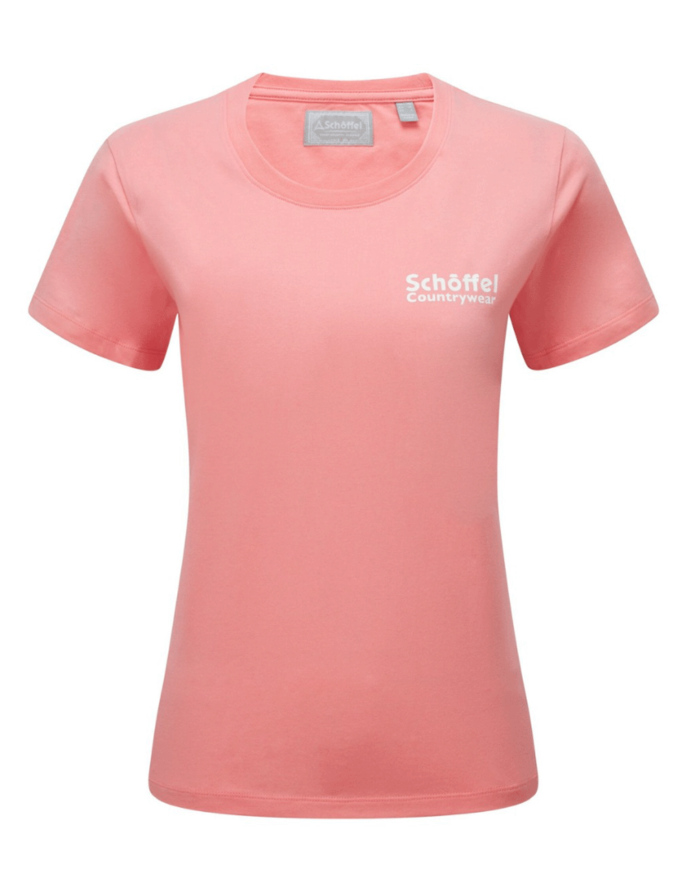 Schoffel's Torre T-Shirt in Flamingo on a white background