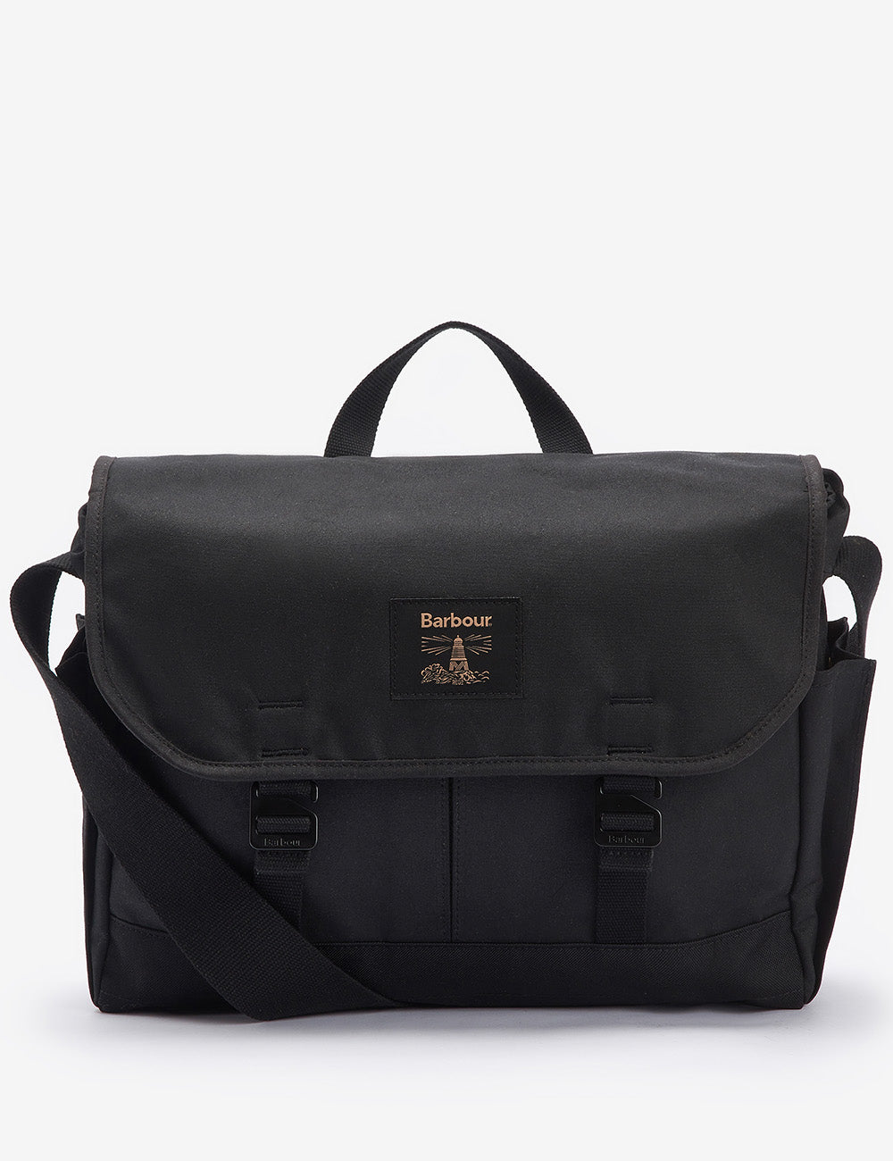 Barbour Field Wax Messenger Bag - Black