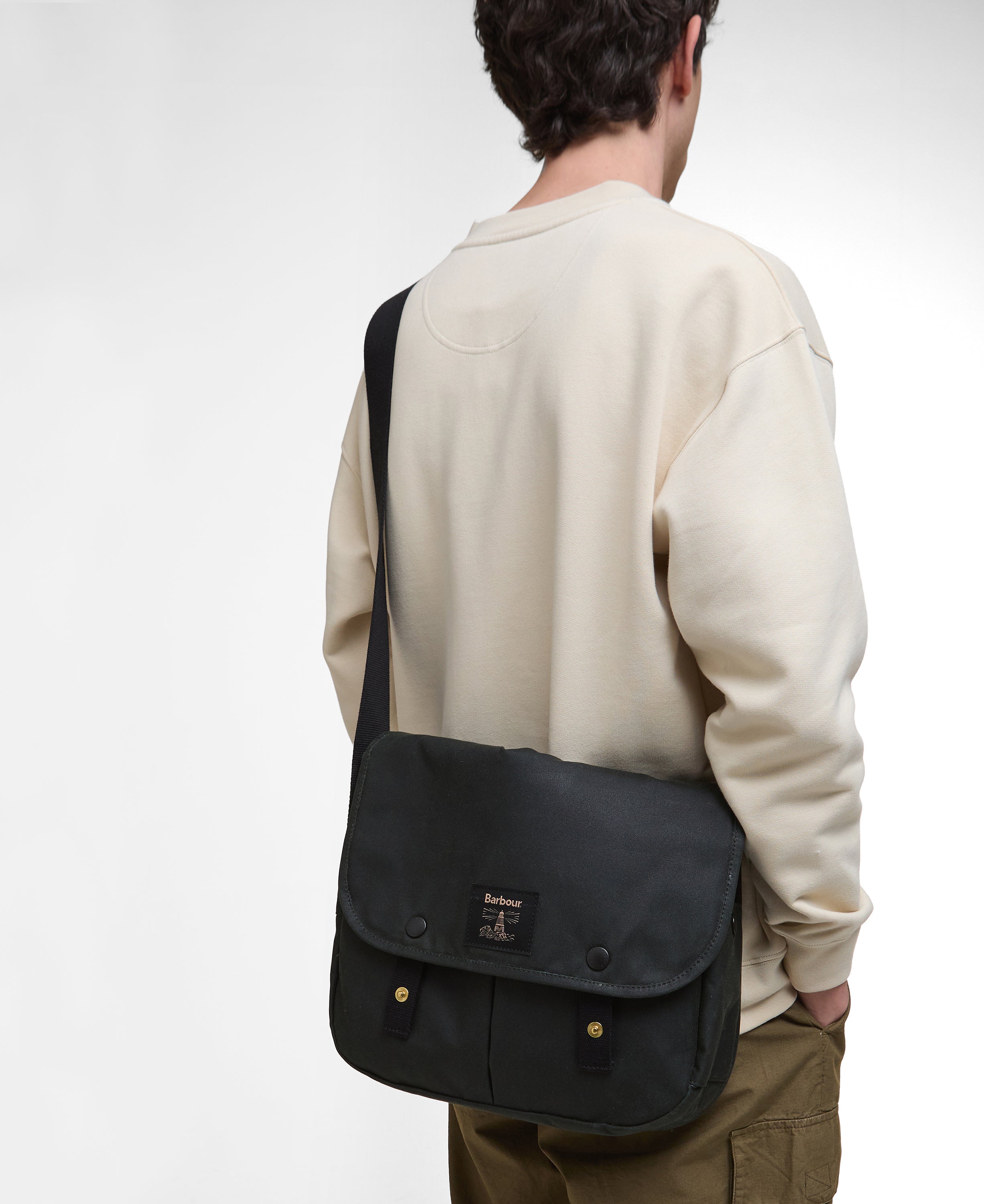 Barbour Field Wax Riever Crossbody Bag Sage