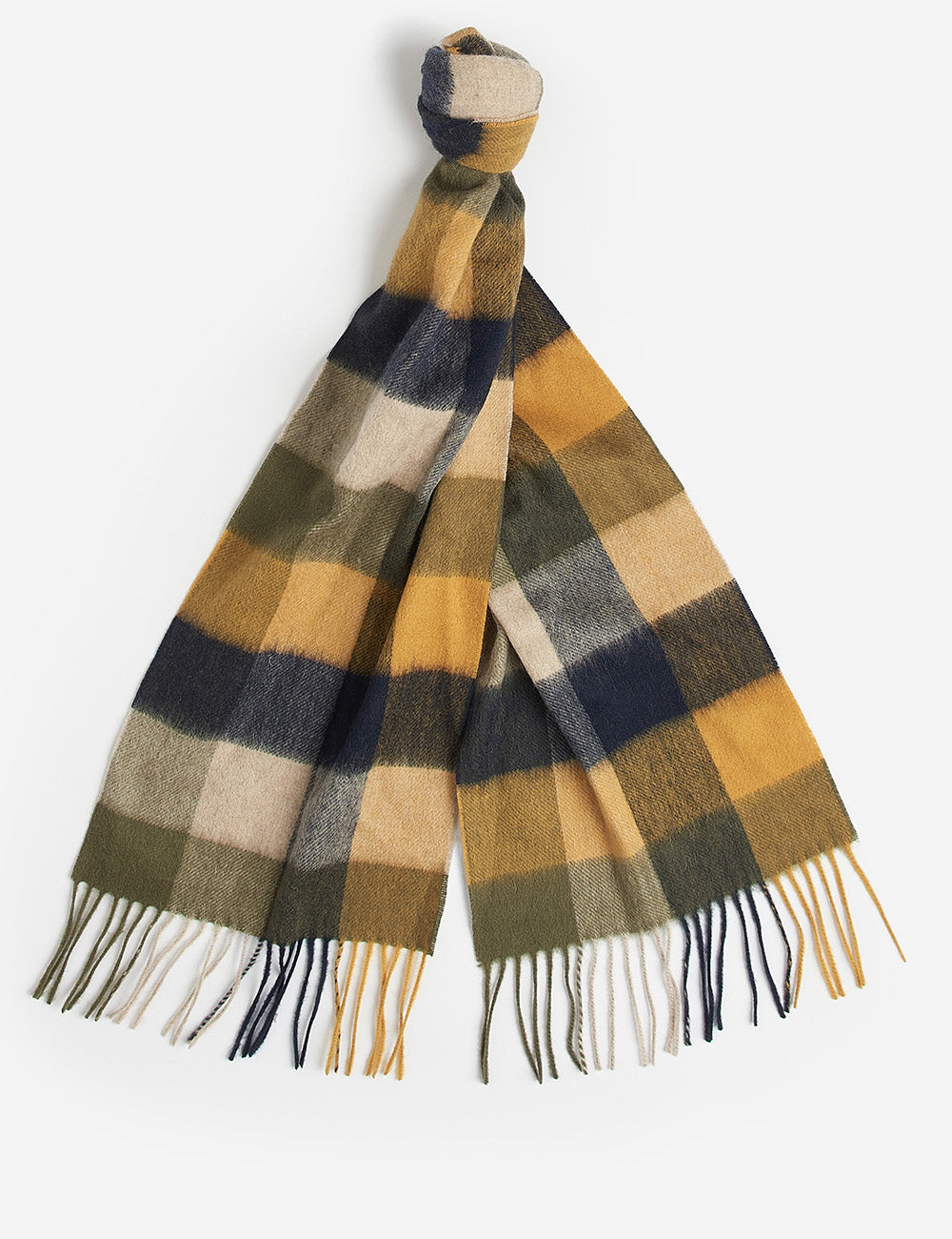 Barbour Lambswool Tattersall Scarf - Forest Mist