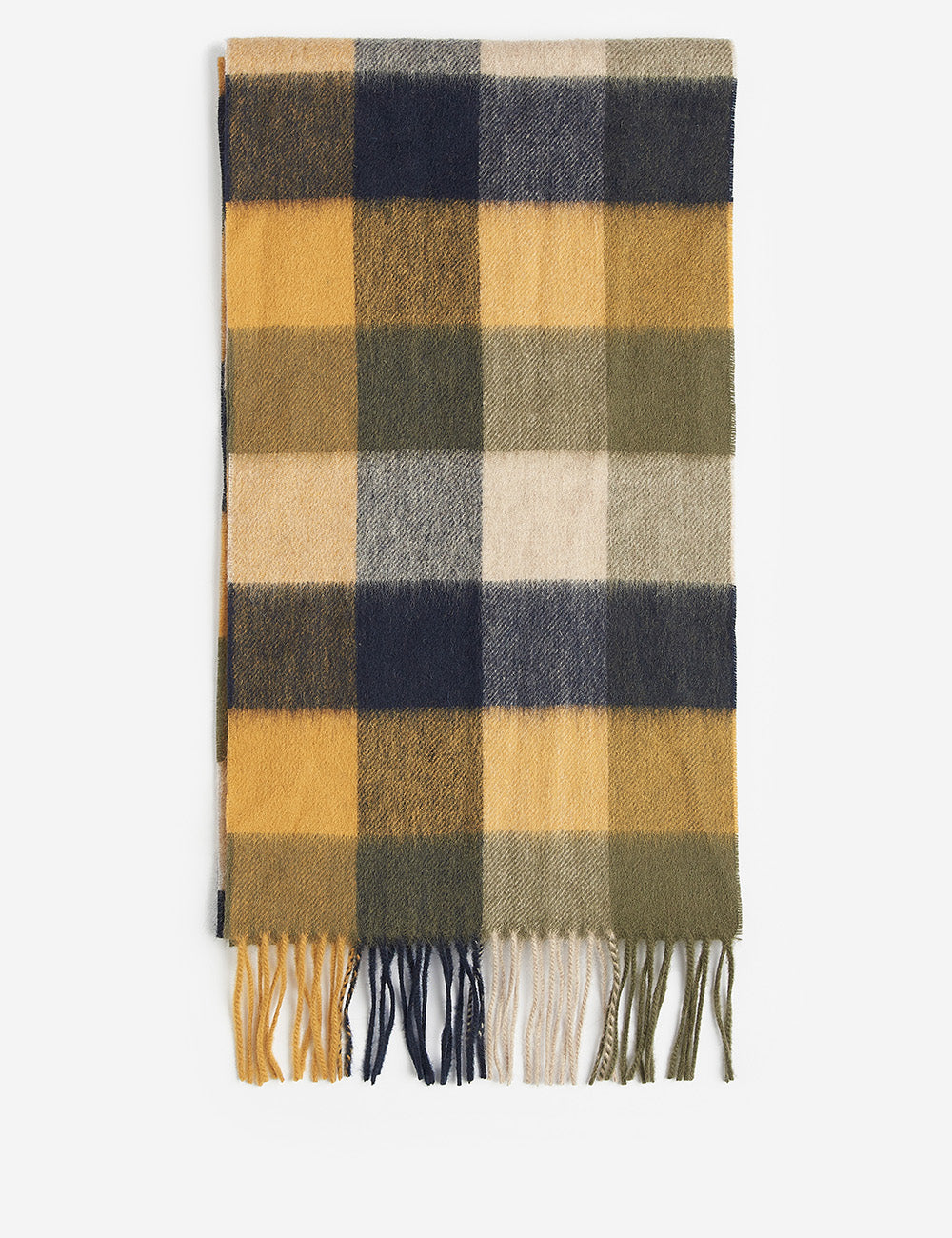 Barbour Lambswool Tattersall Scarf - Forest Mist