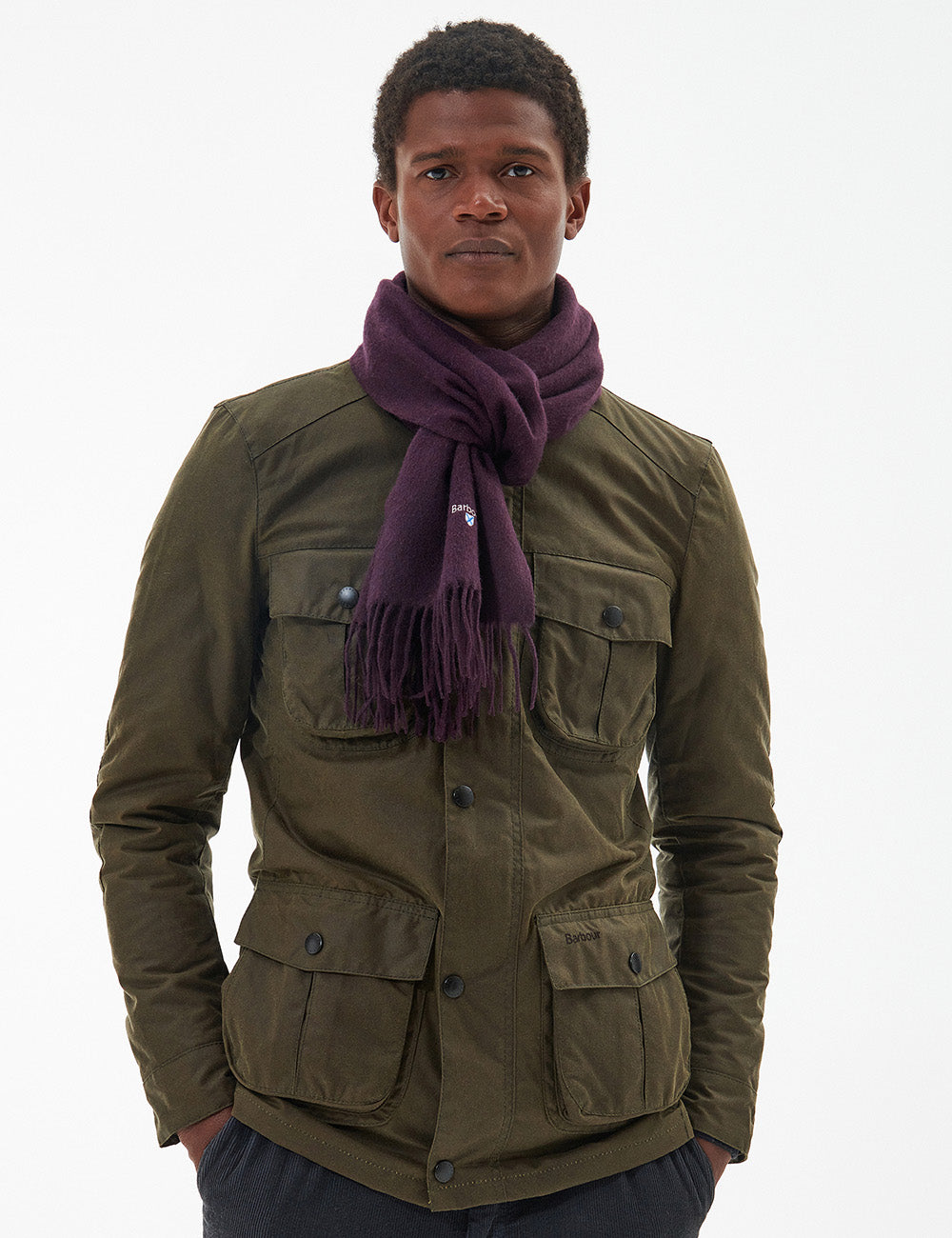 Barbour Lambswool Scarf - Damson