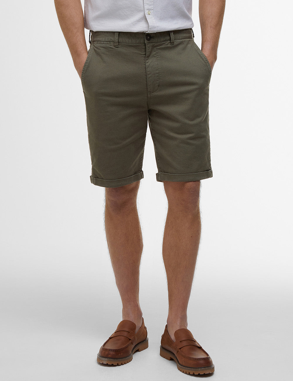 Barbour Washed Twill Chino Shorts - Olive