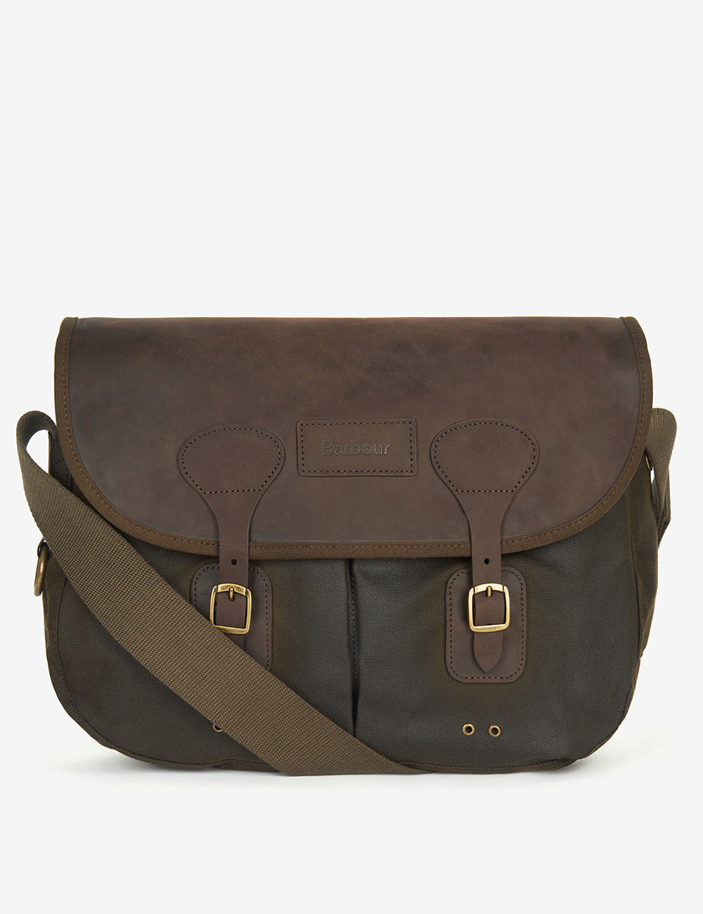 Barbour Wax Leather Tarras Bag - Olive