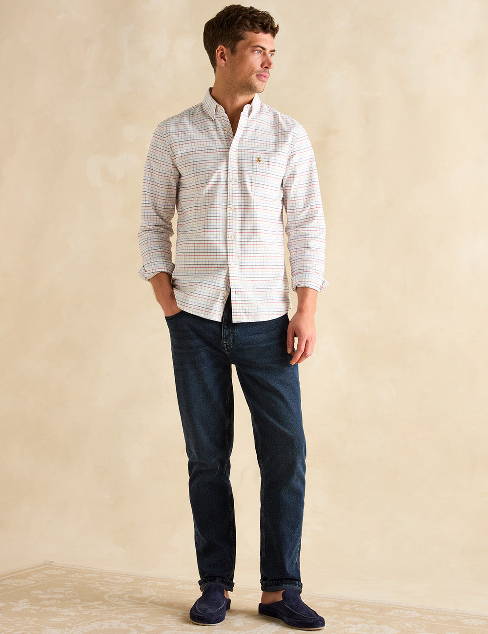 Joules Welford Check Shirt - White Tattersall
