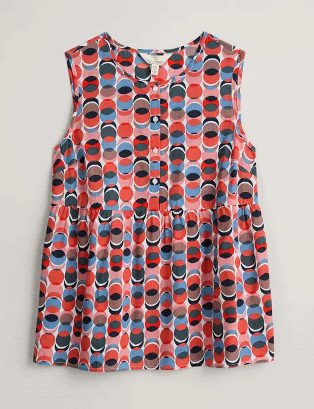 Seasalt's Winnowing Vest Top in Moon Cycles Chalk on a grey background