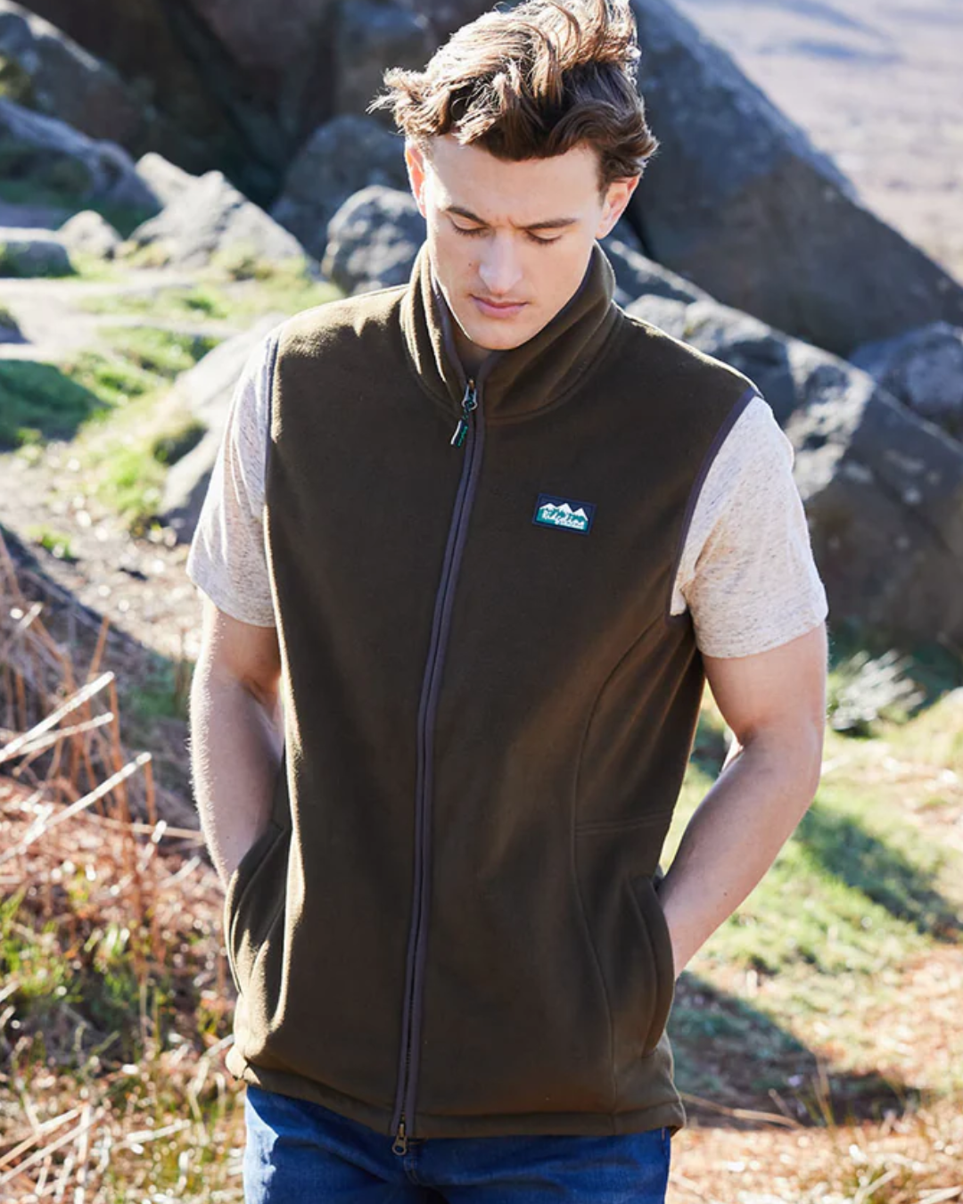 Ridgeline Mens Kodiak Fleece Gilet Moody Teak