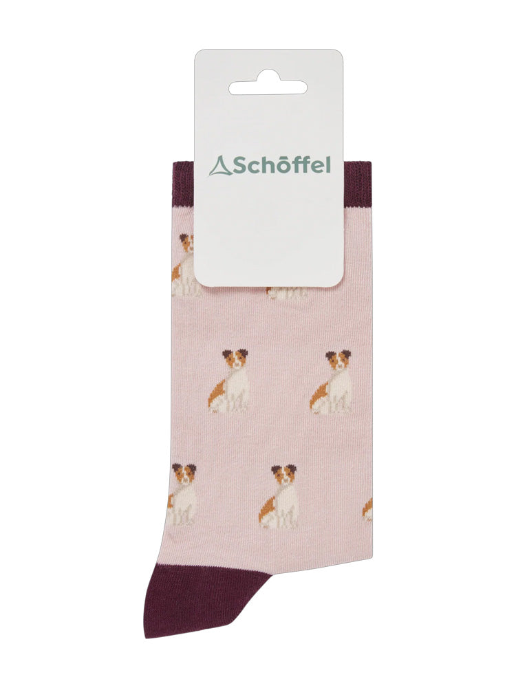 Schoffel Cotton Socks Jack Russel Print
