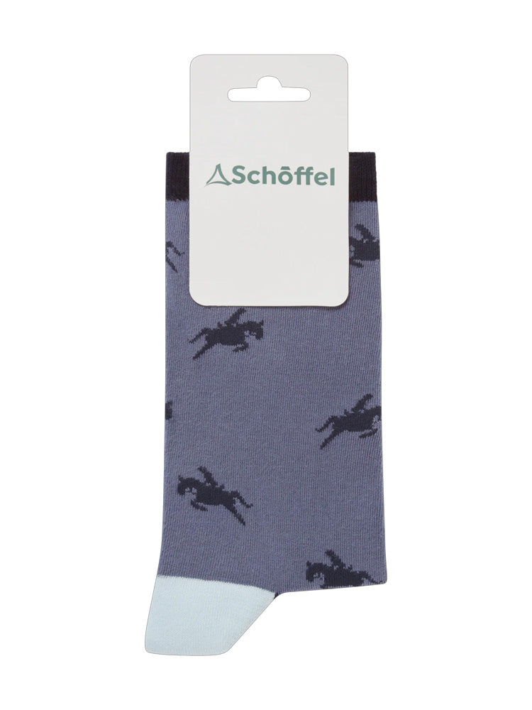 Schoffel Cotton Socks Navy Horse