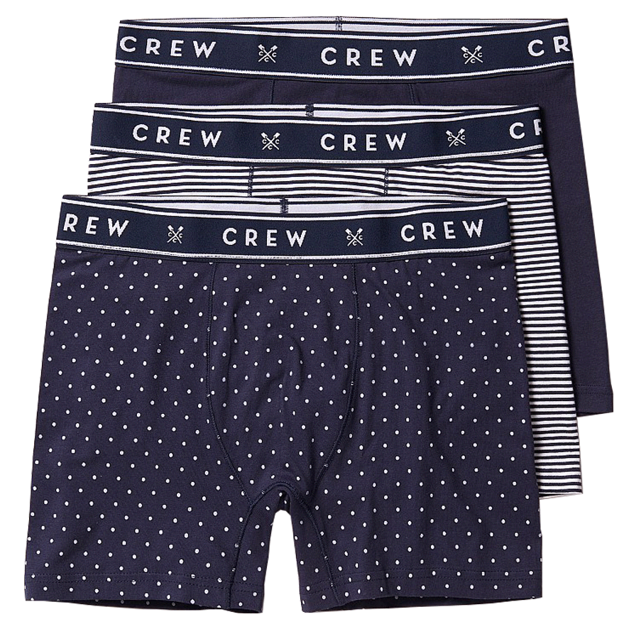 Crew Clothing Jersey Boxer 3 Pack - Blue/White Spot