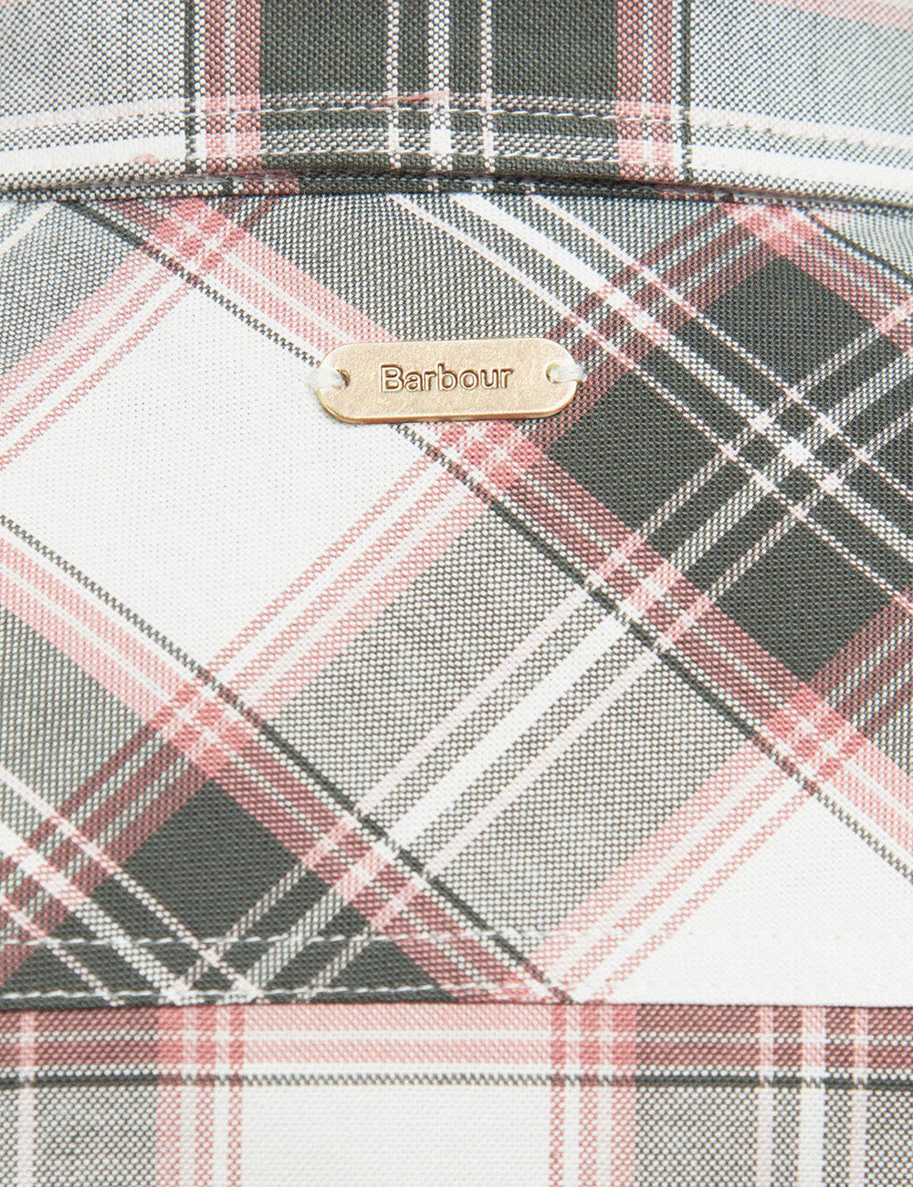 Barbour metal ID bar on the back of the Daphne Shirt