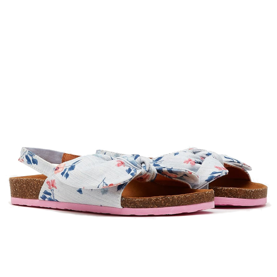 Joules Girls Bayside Bow Sandal - Floral Stripe