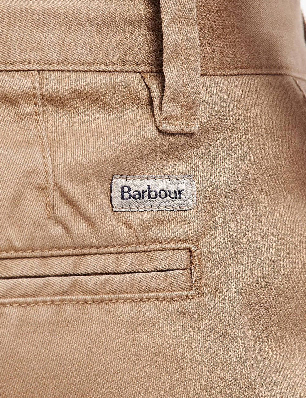 Barbour branded label on the back of the shorts
