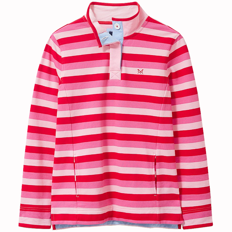 Crew Clothing Padstow Pique Sweatshirt - Pink Stripe