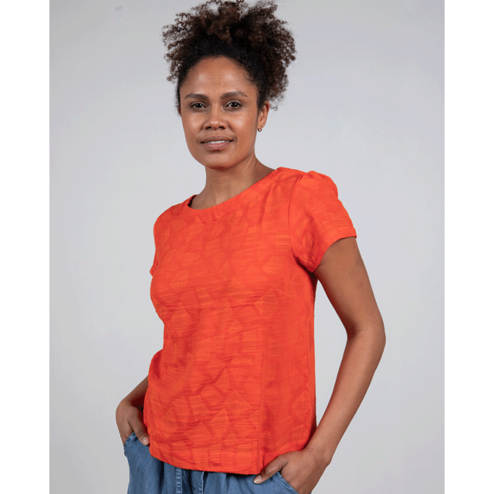 Lily & Me Rosali Jacquard Top - Poppy