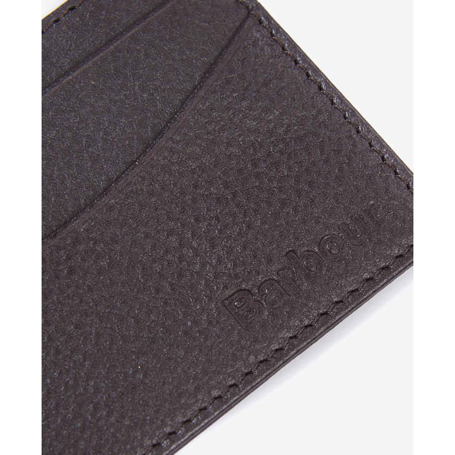 Barbour Amble Leather Card Holder - Dark Brown