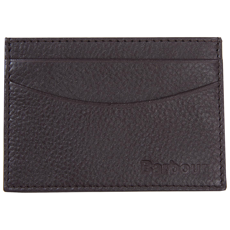 Barbour Amble Leather Card Holder - Dark Brown