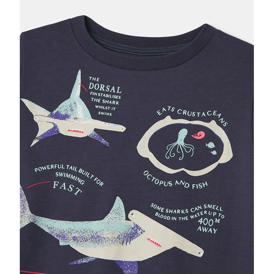 Joules Ben T-Shirt - Navy Sharks
