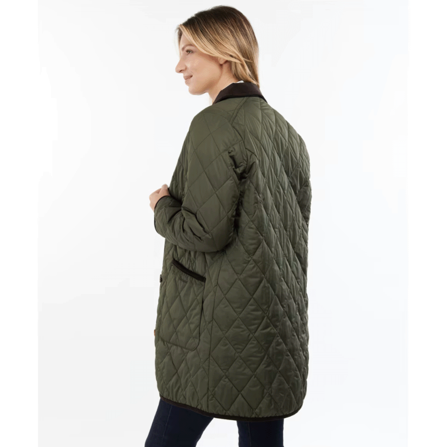 Barbour green quilted jacket womens shop