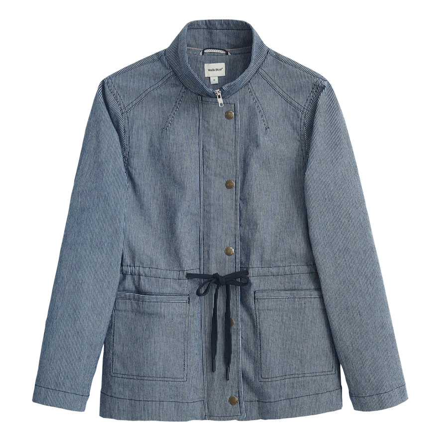 White Stuff Layla Stripe Jacket - Blue Multi