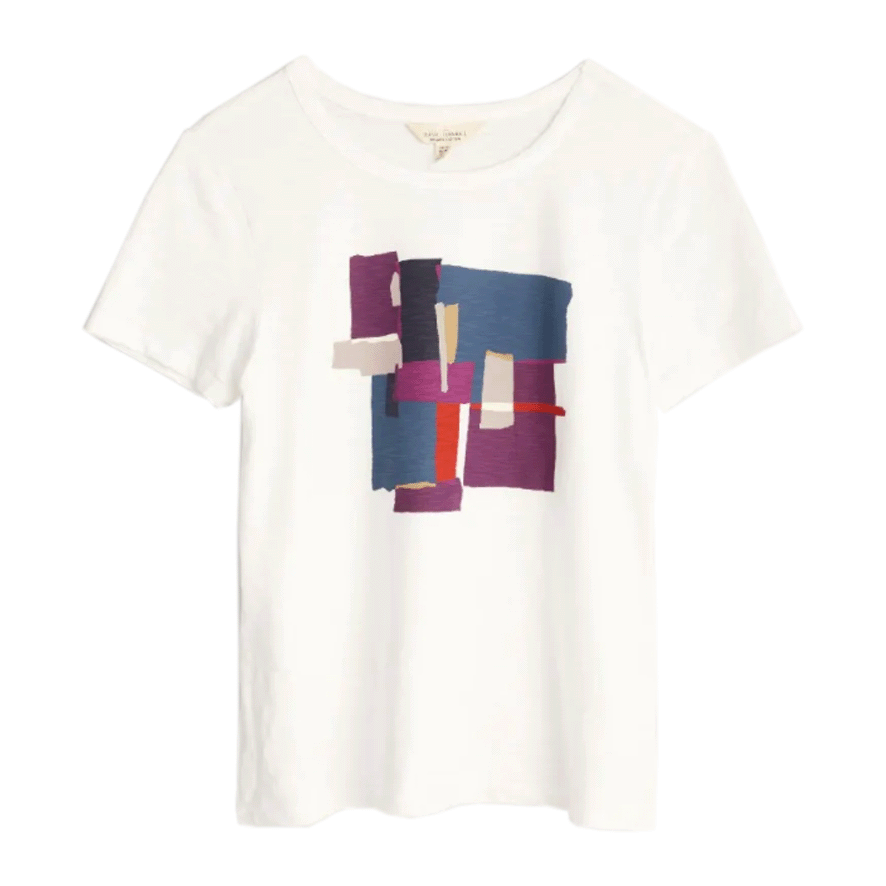 Seasalt Printing Ink T-Shirt - Francis Collage Cassis